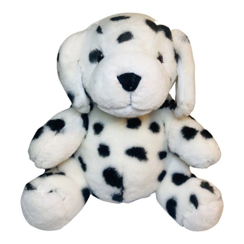 LOGO Bear Black & White spotted Puppy Dalmatian Plush Stuffed Animal Doll 8.5" - Picture 1 of 7